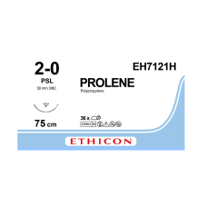 Хірургічна нитка Ethicon Пролен (Prolene) 2/0, довжина 75 см, звор-ріж. голка 30 мм, EH7121H