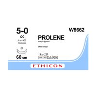 Хирургическая нить Ethicon Пролен (Prolene) 5/0, длина 60 см, 2 кол-реж. иглы 9.3 мм, W8662