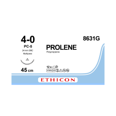 Хірургічна нитка Ethicon Пролен (Prolene) 4/0, довжина 45 см, ріж. голка 19 мм Prime 8631G (W8011T)