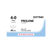 Хірургічна нитка Ethicon Пролен (Prolene) 4/0, довжина 45 см, звор-ріж. голка 16 мм, EH7764H (W8884T)