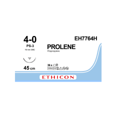 Хирургическая нить Ethicon Пролен (Prolene) 4/0, длина 45 см, скот-реж. игла 16 мм, EH7764H (W8884T)