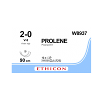 Хірургічна нитка Ethicon Пролен (Prolene) 2/0, довжина 90 см, 2 кол-ріж. голки 17 мм, W8937