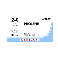 Хірургічна нитка Ethicon Пролен (Prolene) 2/0, довжина 90 см, 2 кол-ріж. голки 17 мм, W8937