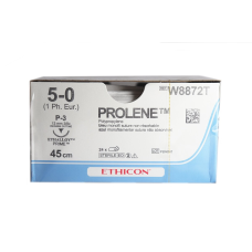 Хирургическая нить Ethicon Пролен (Prolene) 5/0, длина 45 см, обр-реж. игла 13 мм, W8872T