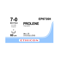 Хирургическая нить Ethicon Пролен (Prolene) 7/0, длина 60 см, 2 кол. иглы 8 мм, EP8735H