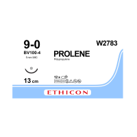 Хирургическая нить Ethicon Пролен (Prolene) 9/0, длина 13 см, кол. игла 5,1 мм, W2783