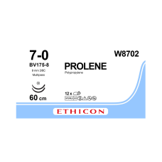 Хирургическая нить Ethicon Пролен (Prolene) 7/0, длина 60 см, 2 кол. иглы 9.3 мм, W8702