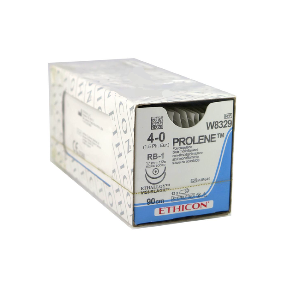 Хірургічна нитка Ethicon Пролен (Prolene) 4/0, довжина 90 см, 2 кол. голки 17 мм, 8357H (W8329)