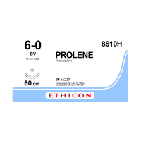 Хірургічна нитка Ethicon Пролен (Prolene) 6/0, довжина 60 см, 2 кол. голки 11 мм, 8610H (W8597)