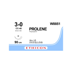 Хирургическая нить Ethicon Пролен (Prolene) 3/0, длина 90 см, 2 кол. иглы 40 мм, W8851