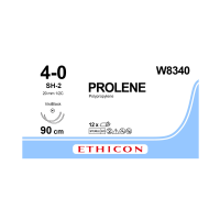 Хірургічна нитка Ethicon Пролен (Prolene) 4/0, довжина 90 см, 2 кол. голки 20 мм, W8340