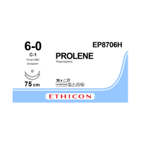 Хирургическая нить Ethicon Пролен (Prolene) 6/0, длина 75 см, 2 кол. иглы 13 мм, EP8706H
