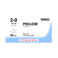 Хірургічна нитка Ethicon Пролен (Prolene) 2/0, довжина 90 см, 2 кол. голки 40 мм, W8852