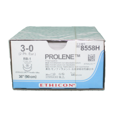 Хирургическая нить Ethicon Пролен (Prolene) 3/0, длина 90 см, 2 кол. иглы 17 мм 8558H (W8558)
