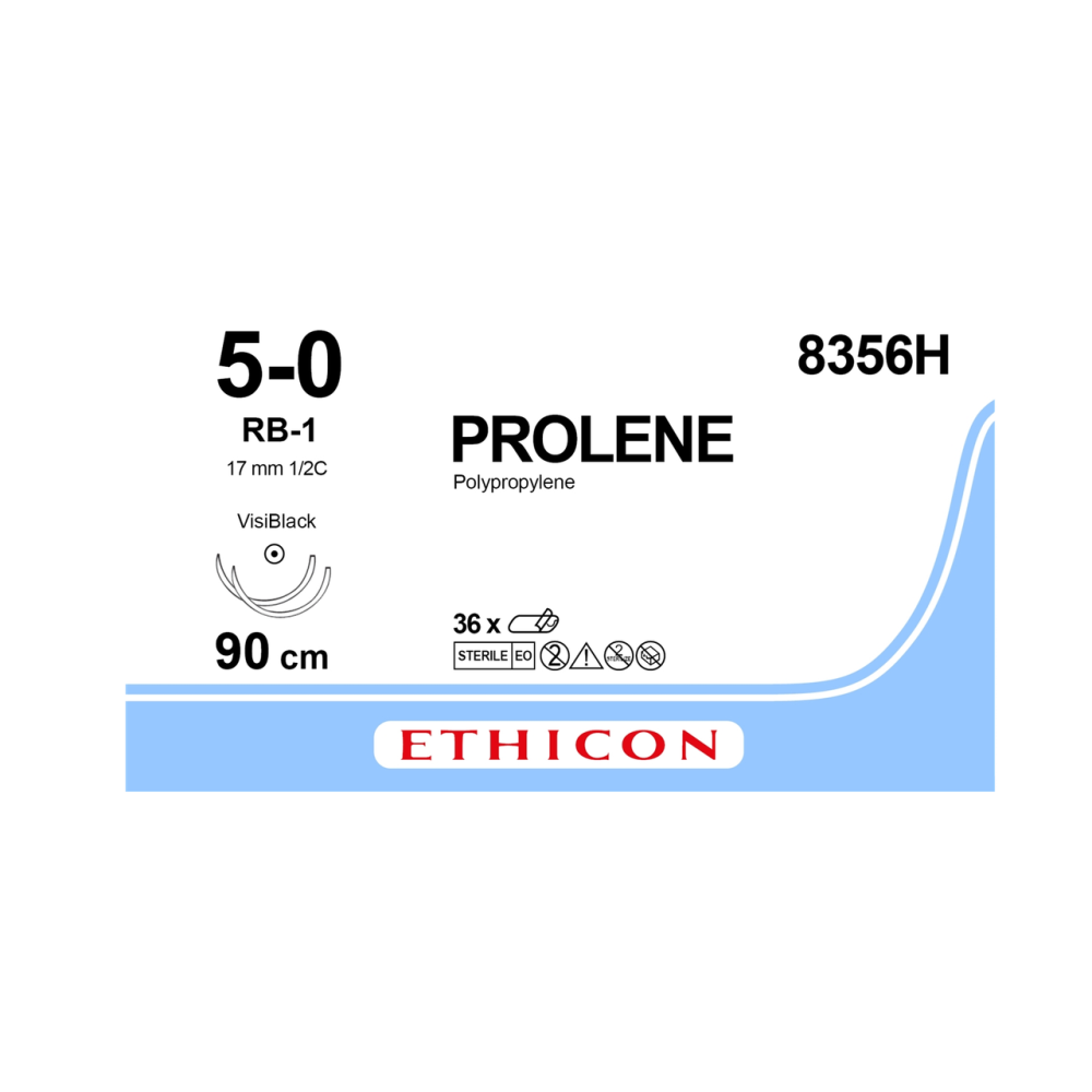 Хирургическая нить Ethicon Пролен (Prolene) 5/0, длина 90 см, 2 кол. иглы 17 мм, 8356H (W8330)