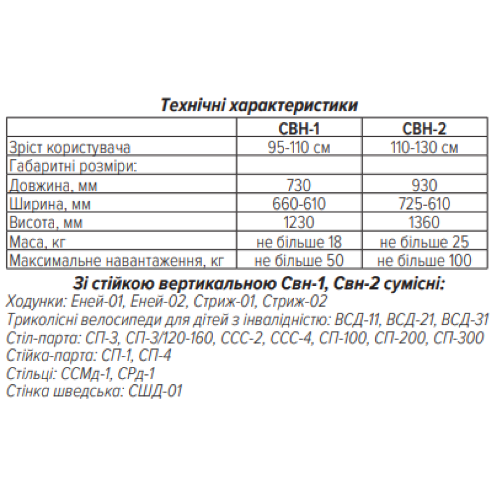 Стійка вертикальна Ортопед «СВН-2»