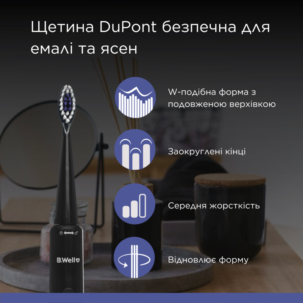 Змінні насадки щіток B.Well для MED-870 (Чорний / Білий)