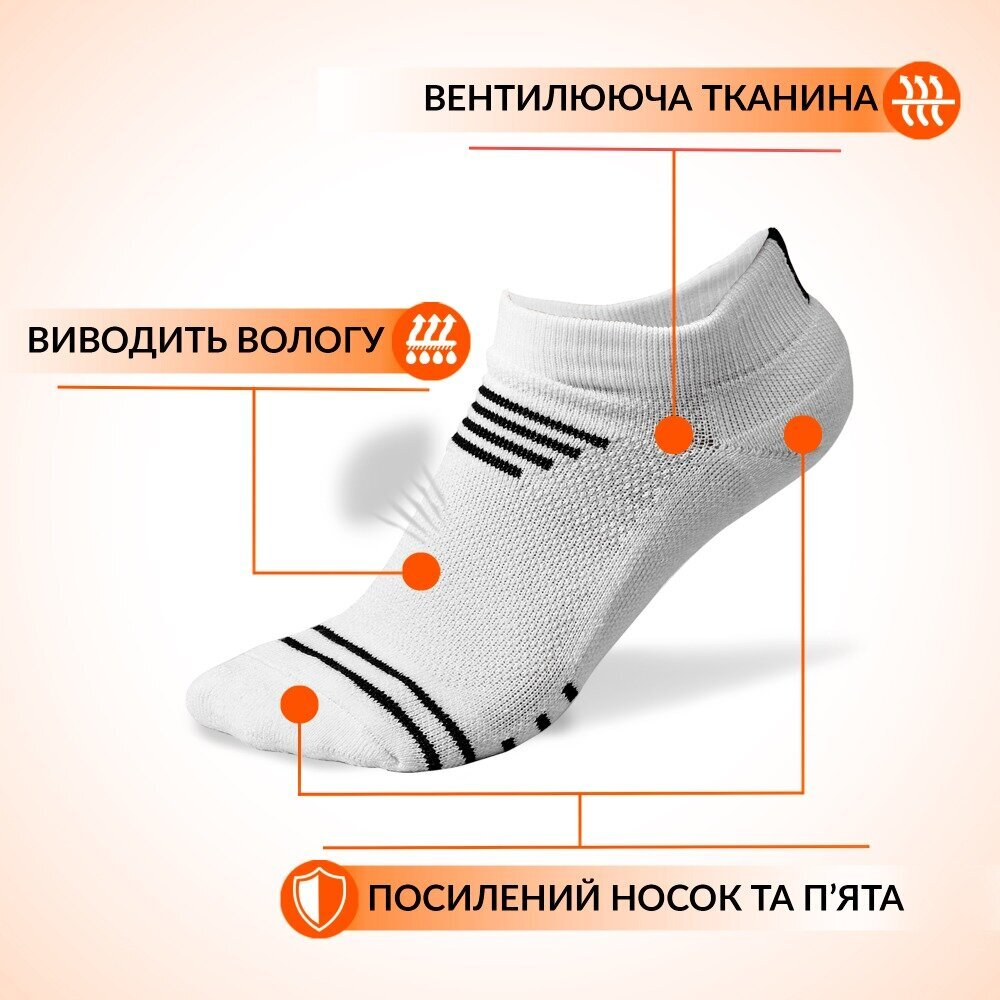 Шкарпетки Спортивні Низькі ANRI.E. (Білі)