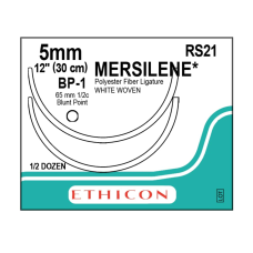 Хірургічна стрічка Ethicon Мерсилен (Mersilene Tape) довжина 35 см, 2 кол. голки 65 мм, RS21