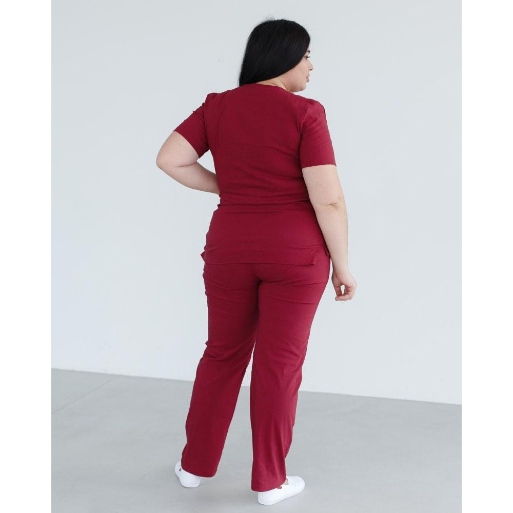 Медичний костюм жіночий Ріо марсала +SIZE