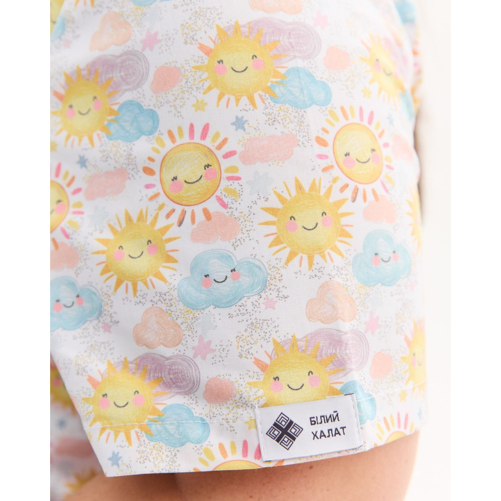 Медична сорочка жіноча Топаз принт Sun NEW +SIZE