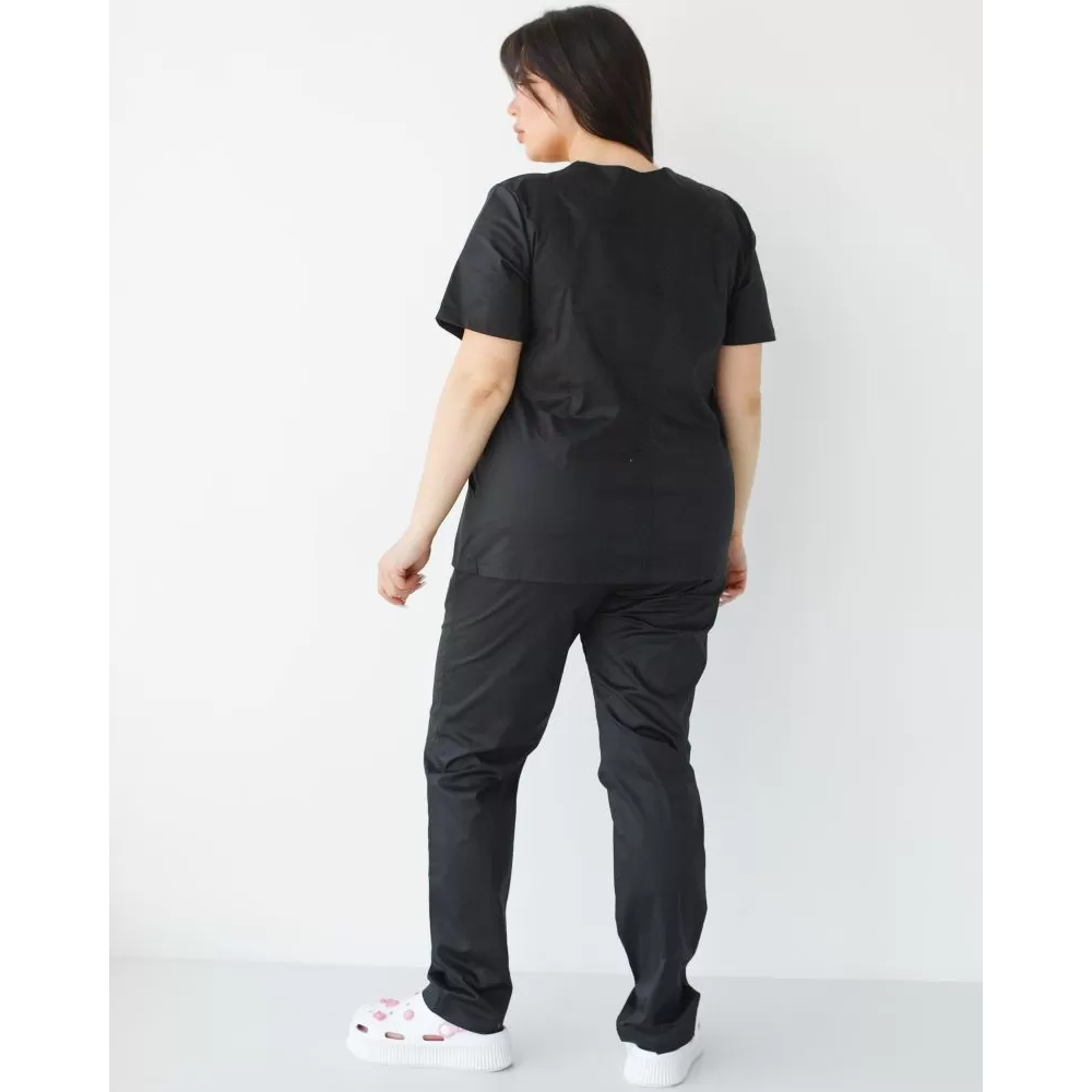 Медичний костюм жіночий Топаз чорний NEW +SIZE
