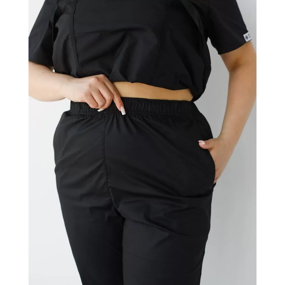 Медичний костюм жіночий Топаз чорний NEW +SIZE