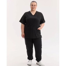Медицинский костюм женский Аризона черный +SIZE