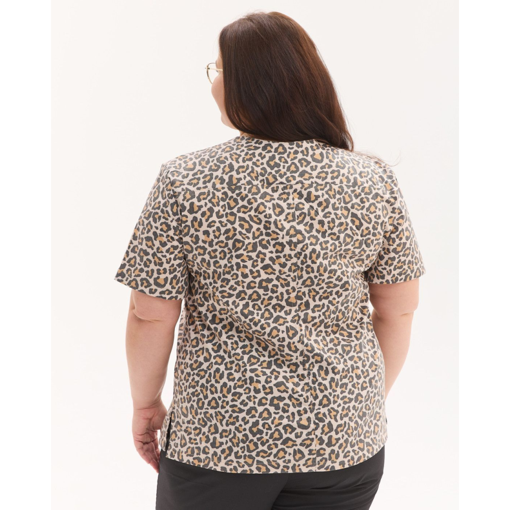 Медична сорочка жіноча Топаз принт Leopard NEW +SIZE