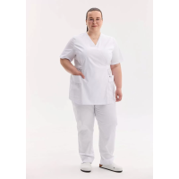 Медицинский костюм женский Киото белый +SIZE