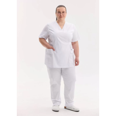 Медицинский костюм женский Киото белый +SIZE