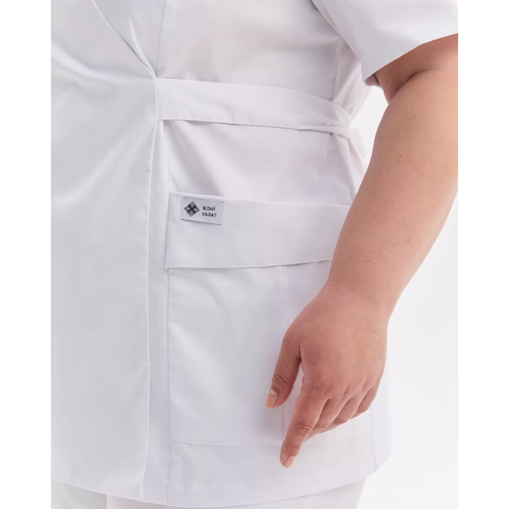 Медичний костюм жіночий Кіото білий +SIZE