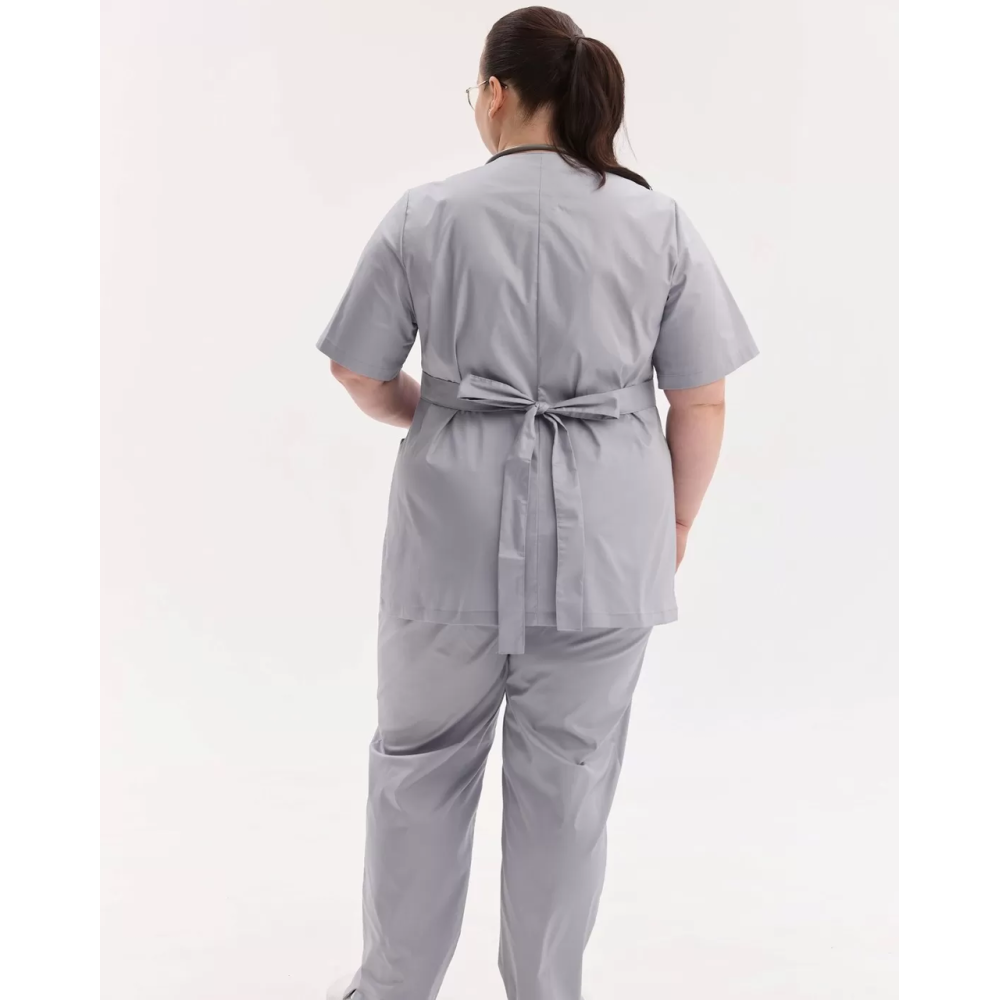Медицинский костюм женский Киото серый +SIZE