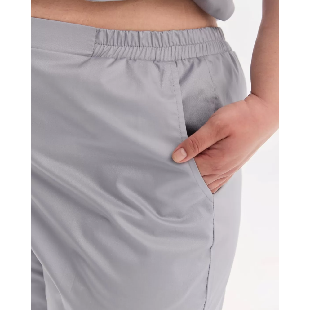 Медицинский костюм женский Киото серый +SIZE