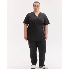 Медицинский костюм женский Киото черный +SIZE