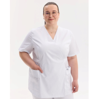 Медична сорочка жіноча Кіото біла +SIZE