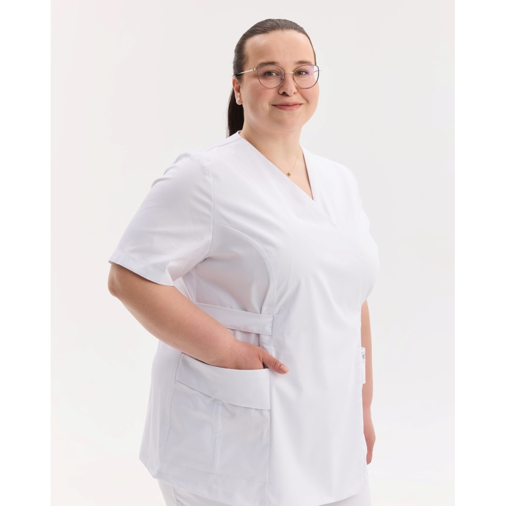 Медична сорочка жіноча Кіото біла +SIZE