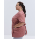 Медицинская рубашка женская Киото розово-терракотовый +SIZE