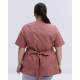 Медицинская рубашка женская Киото розово-терракотовый +SIZE