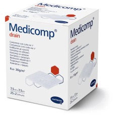 Серветки з нетканого матеріалу з надрізом Medicomp drain 7,5см x 7,5см (2 шт)