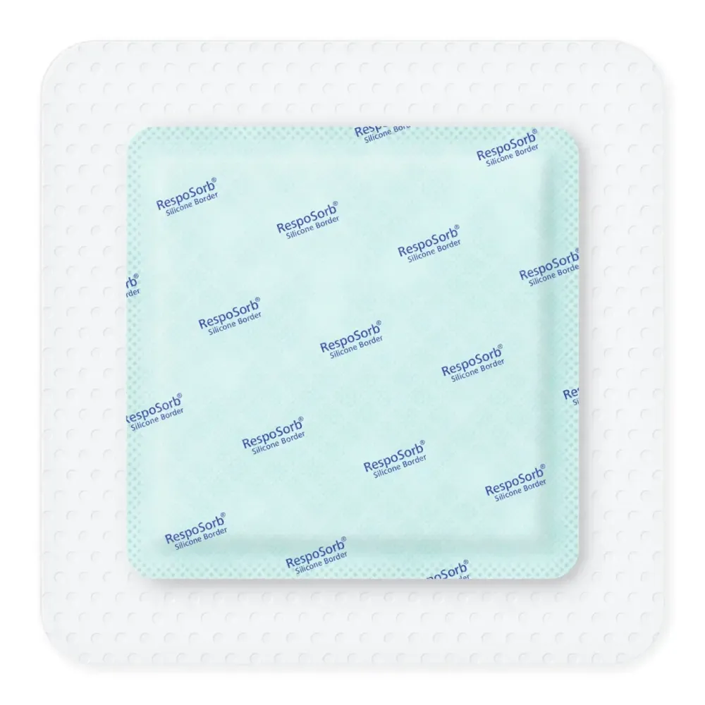 Самоклеюча силіконова пов'язка із суперабсорбувальним полімером RespoSorb Silicone Border 15см х 15см