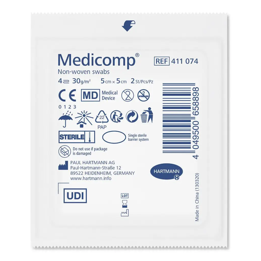 Салфетка из нетканого материала Medicomp 5см х 5см (2 шт)
