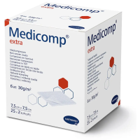 Серветки з нетканого матеріалу Medicomp extra 7,5см х 7,5см (2 шт)