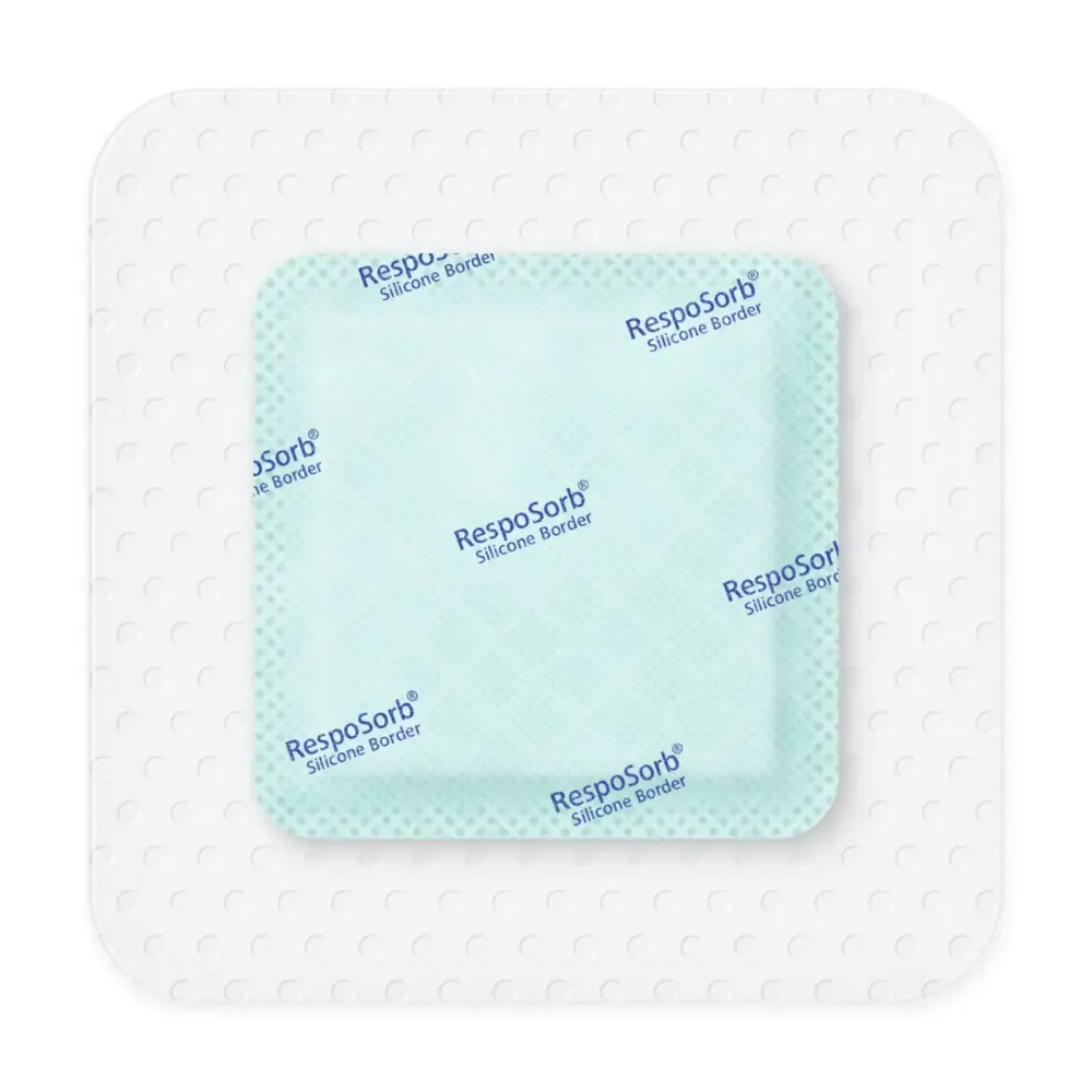 Самоклеящаяся силиконовая повязка с суперабсорбирующим полимером RespoSorb Silicone Border 10см х 10см