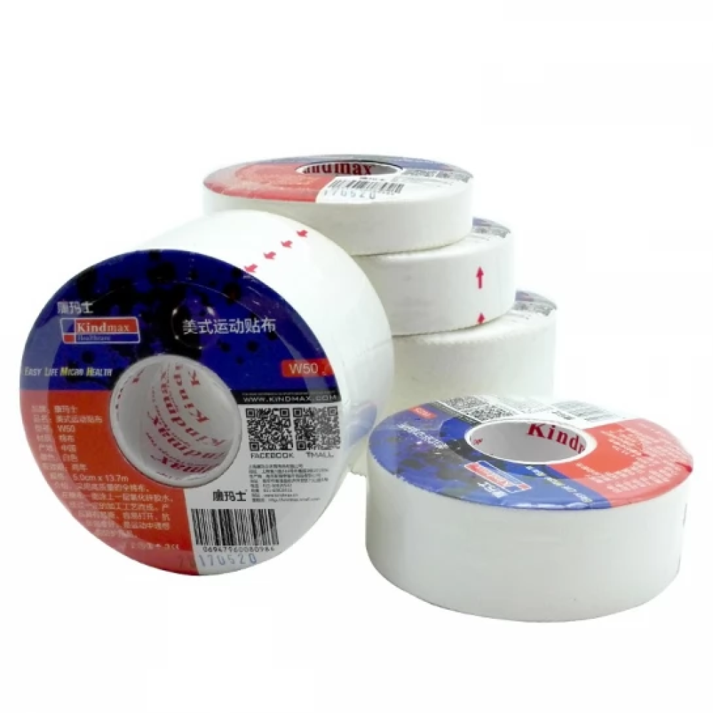 Спортивний жорсткий тейп Kindmax Sport-tape 5 см х 13.7м (Білий)