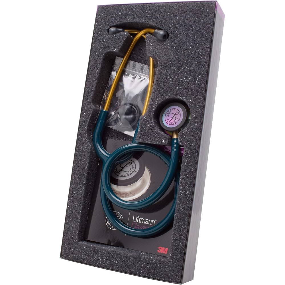 Стетоскоп 3M Littmann Classic III 5807 (Лазурний з головкою кольору веселки)