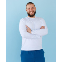 Медичний лонгслів чоловічий білий
