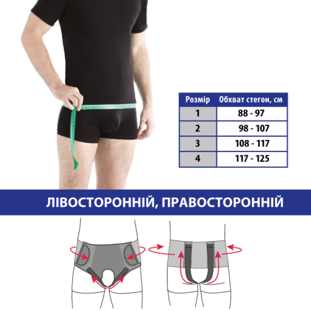 Бандаж протигрижовий паховий "Люкс" (універсальний) Торос Тип 355