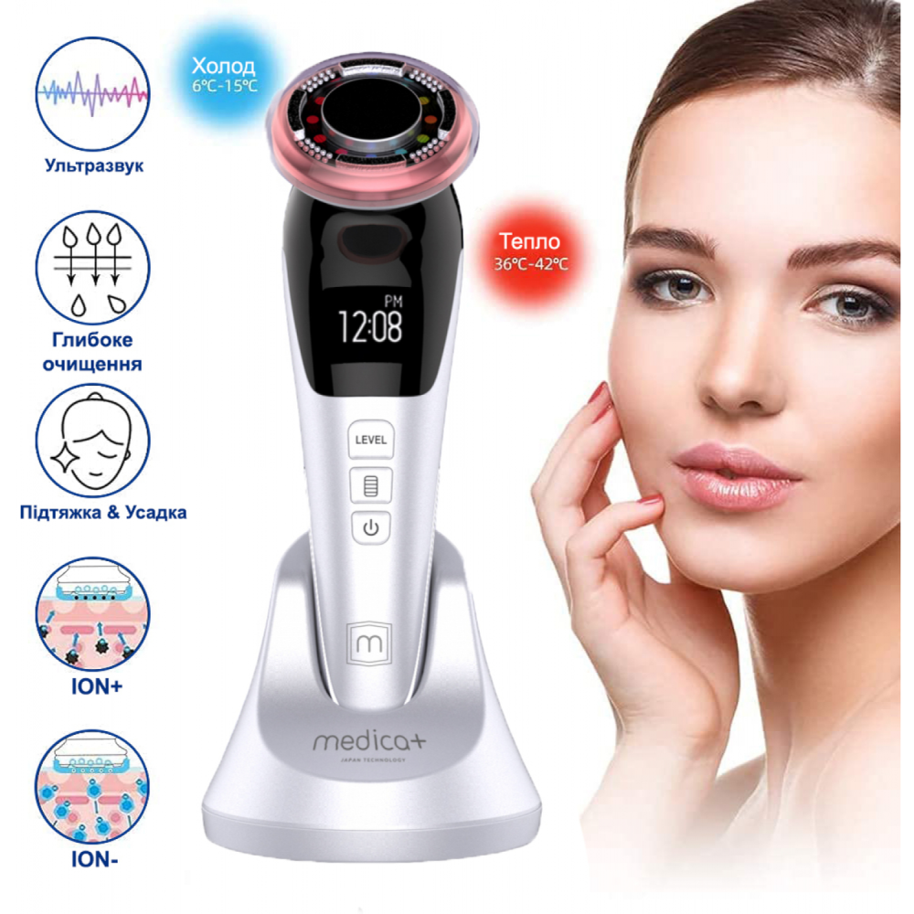 Мікрострумовий ліфтинг-масажер для обличчя Medica+ Skin Lifting 7.0 White (EMS+LED)