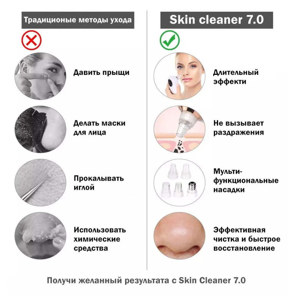 Вакуумний очисник шкіри та пор Medica+ Skincleaner 7.0